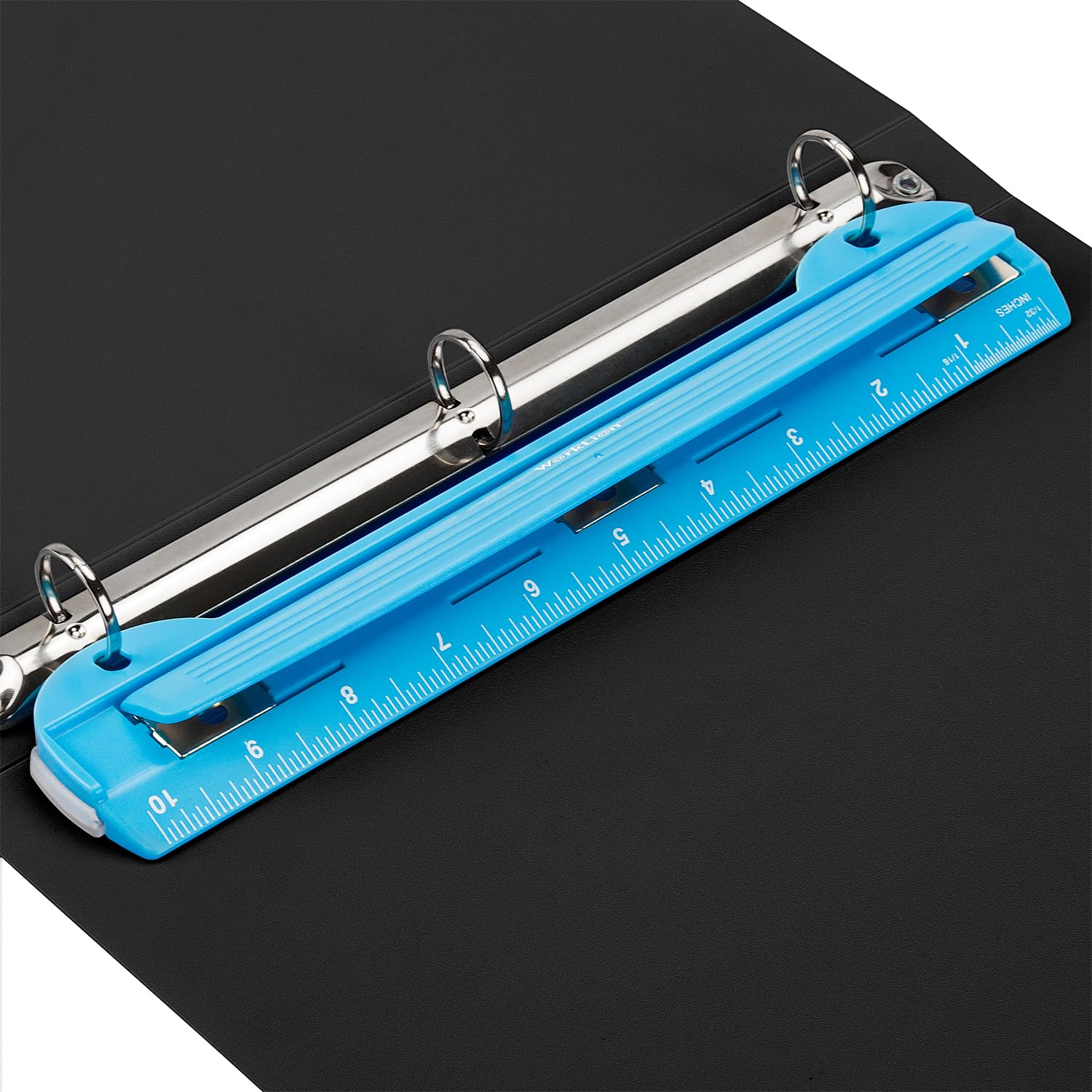 WorkLion Hole Puncher 3 Ring – Blue Portable Metal Hole Punch Single for Binder, 5 Sheet Capacity