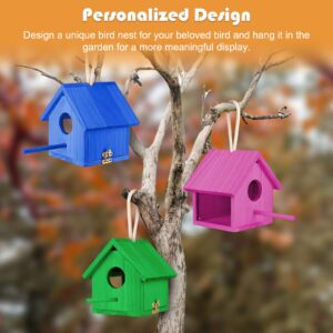 YUEPET Outdoor Bird Houses Transparent Wooden Bird House for Outside with Lanyard and Screws,Hanging Birdhouse Clearance for Finch Bluebird Cardinals Hummingbird