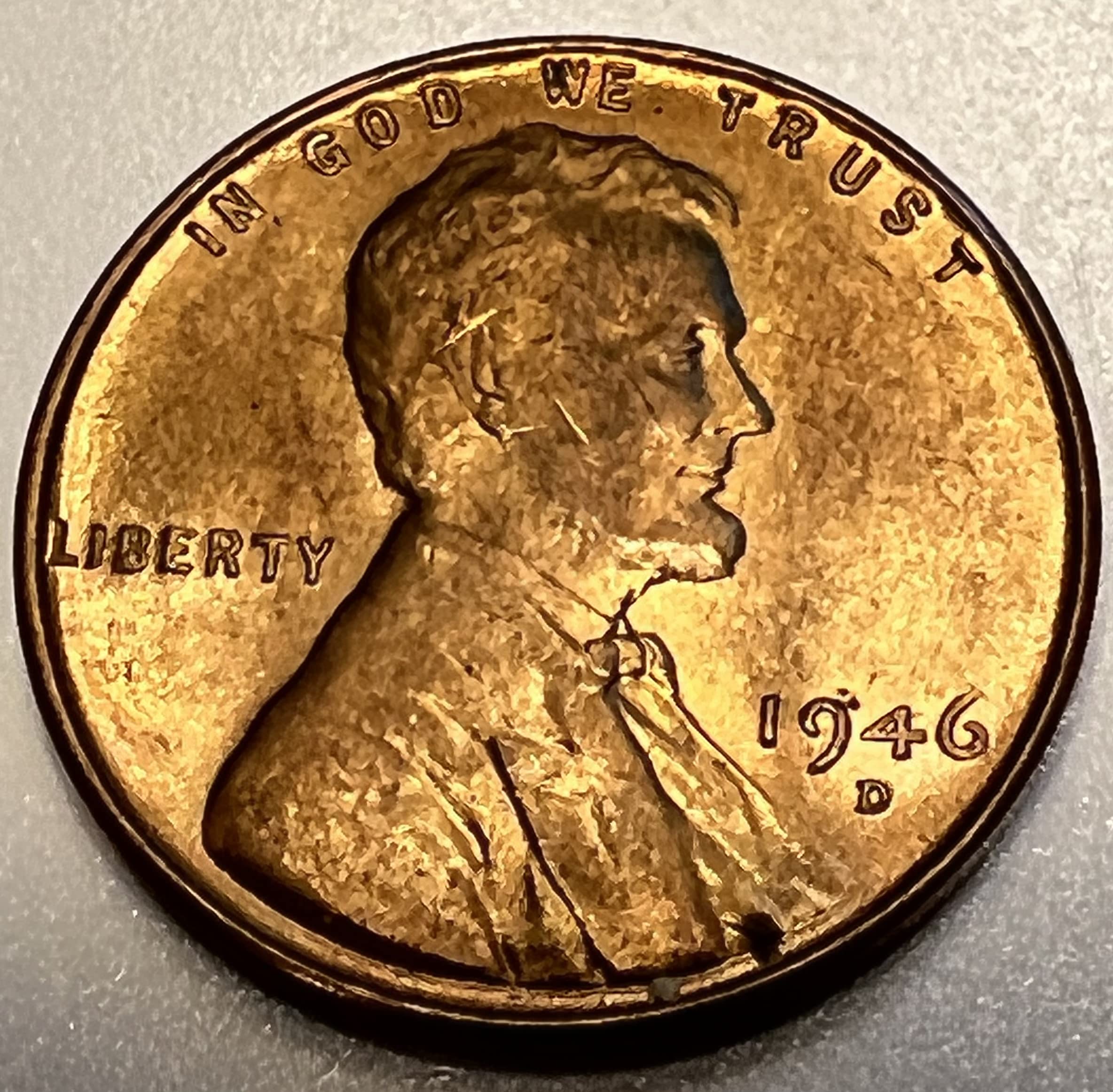 1946 D Lincoln Wheat Cent D/D Error Penny Penny Seller MS-63