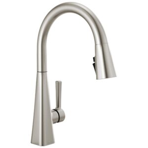 Delta Faucet Lenta Brushed Nickel Kitchen Faucet (19802Z-SP-DST) and Delta Faucet Accessory Air Gap (72020-SS)