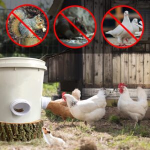 6 Pack DIY Chicken Feeder Kit, No Waste Poultry Feeder Port Gravity Feed Kit for Buckets, Barrels, Bins | Rian Proof (6 Feeder Ports with Hole Saw)