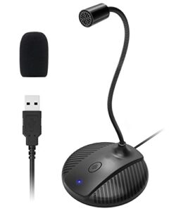 desktop usb microphone with mute button, plug and play, can adjust the direction arbitrarily. compatible with mac/windows, suitable for recording, work meeting, gaming, laptop, computer