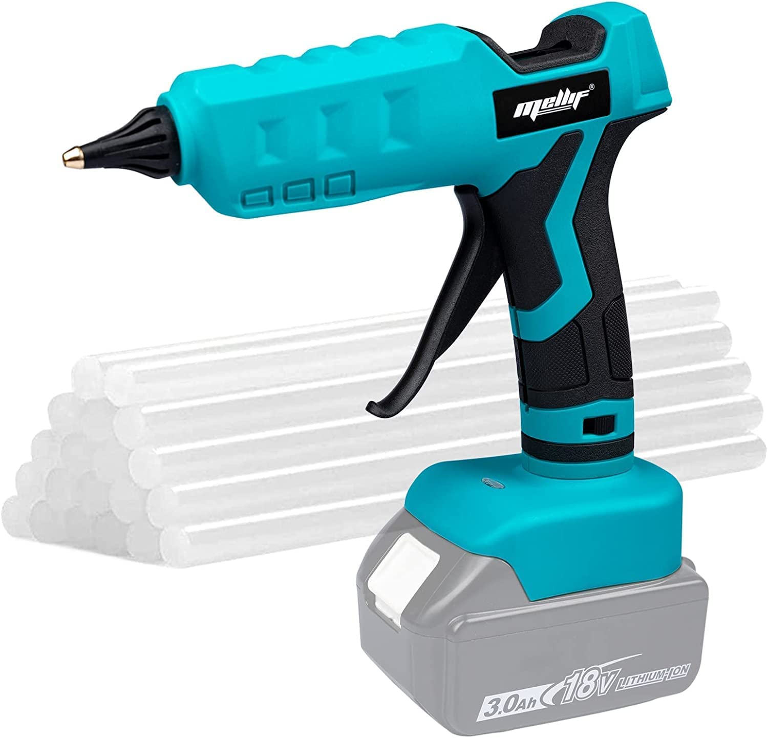 100W Cordless Hot Glue Gun for Makita 18v Lithium Battery (Battery NOT Included) with 20 Glue Sticks Portable Battery-Powered Glue Gun for Arts & Craft DIY Project & Festival Decoration