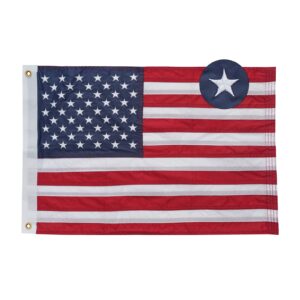 bradford american flag 12x18 inches made in usa, embroidered small american flag for boat atv, double sided us boat flags for outside with 2 brass grommets and 4 stitching rows boat cabin decoration