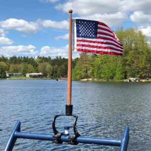 Bradford American Flag 12x18 Inches Made in USA, Embroidered Small American Flag for Boat ATV, Double Sided US Boat Flags for Outside with 2 Brass Grommets and 4 Stitching Rows Boat Cabin Decoration