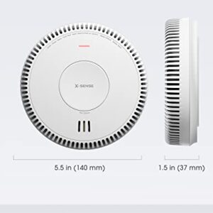 X-Sense Hardwired Smoke Detector, Hardwired Interconnected Smoke Alarm with Battery Backup, Interconnects Up to 18 AC-Powered Alarms, XP04-S, 1-Pack