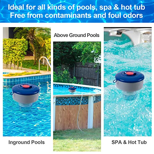 POOLAZA Pool Chlorine Floater, Premium Quality Floating Chlorine Dispenser for Pool, Larger Capacity Pool Floater for Chlorine Tablets, Durable Pool Tablet Floater Compatible with Bromine & Chlorine