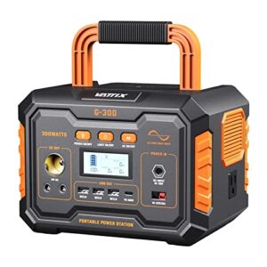 portable power station 300w, vattix 296wh/80000mah solar generator type-c pd60w, 110v pure sine wave ac outlet, charger, power station for home outdoor camping emergency battery backup