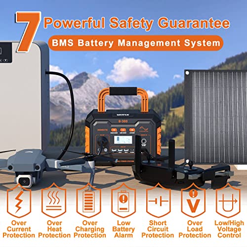 Portable Power Station 300W, Vattix 296Wh/80000mAh Solar Generator Type-C PD60W, 110V Pure Sine Wave AC Outlet, Charger, Power Station for Home Outdoor Camping Emergency Battery Backup