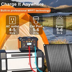 Portable Power Station 300W, Vattix 296Wh/80000mAh Solar Generator Type-C PD60W, 110V Pure Sine Wave AC Outlet, Charger, Power Station for Home Outdoor Camping Emergency Battery Backup