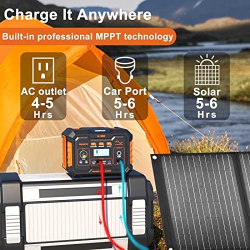 Portable Power Station 300W, Vattix 296Wh/80000mAh Solar Generator Type-C PD60W, 110V Pure Sine Wave AC Outlet, Charger, Power Station for Home Outdoor Camping Emergency Battery Backup