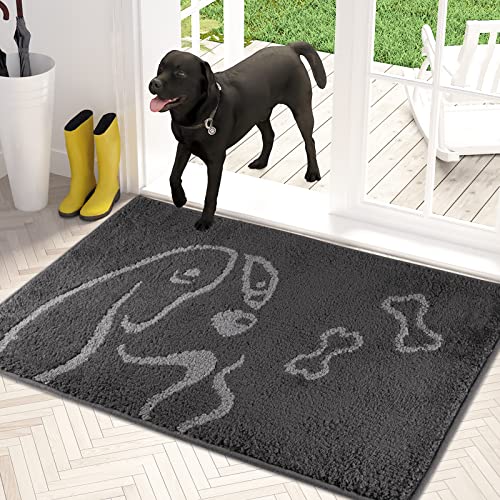 PURRUGS Dirt Trapper Door mat 31.5" x 47", Non-Skid/Slip Machine Washable Entryway Rug, Welcome Mat, Dog Door Mat, Super Absorbent Floor mat for Muddy Wet Shoes and Paws