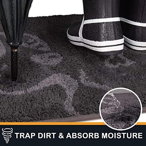 PURRUGS Dirt Trapper Door mat 31.5" x 47", Non-Skid/Slip Machine Washable Entryway Rug, Welcome Mat, Dog Door Mat, Super Absorbent Floor mat for Muddy Wet Shoes and Paws