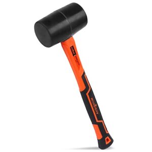 horusdy 16 oz rubber mallet hammer, fiberglass rubber mallet handle (16oz rubber mallet)