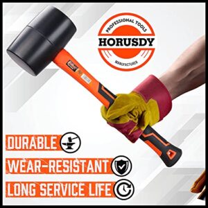 HORUSDY 16 oz Rubber Mallet Hammer, Fiberglass Rubber Mallet Handle (16oz Rubber Mallet)