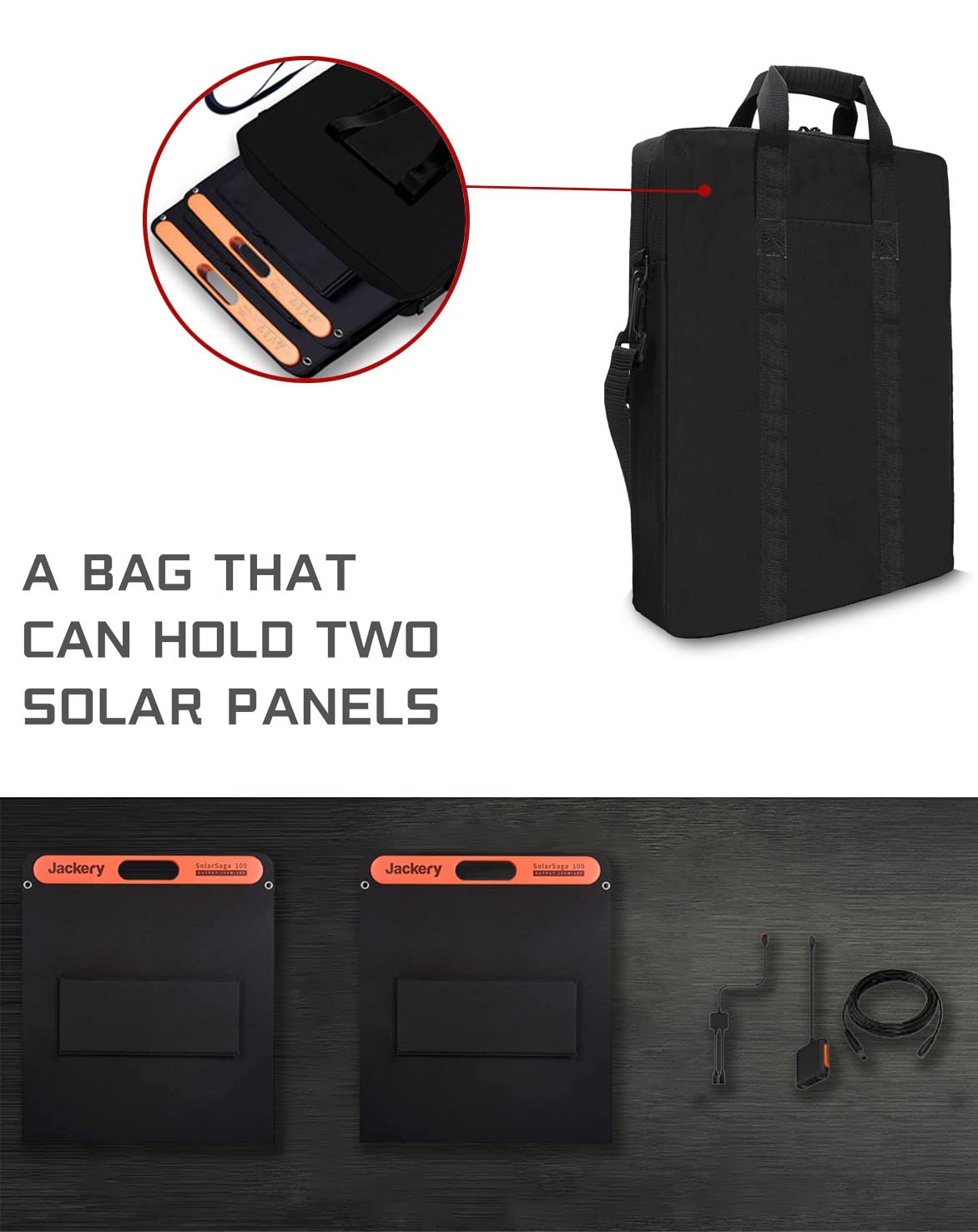 Global Storage Padded Utility Solar Panel Bag,for Jackery 100 watt Solar Panel,Double Layer Design, Can Hold 2 Battery Panels.