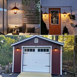 Goodeco Solar Barn Light - Waterproof Metal Solar Outdoor Lights with Clear Glass LED Edison Bulbs,No Wiring Required,House Warming Gifts, Perfect Wall Lights for Patio/Path/Porch (Red)