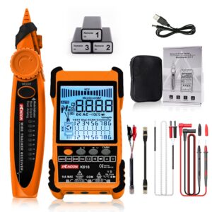 kknoon network cable tester - multifunction network cable tester for cat5/cat6,ethernet cable tester with multimeter,poe circuit tester,test fault distance location and length measurement