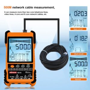 KKnoon Network Cable Tester - Multifunction Network Cable Tester for CAT5/CAT6,Ethernet Cable Tester with Multimeter,Poe Circuit Tester,Test Fault Distance Location and Length Measurement