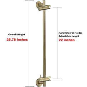 TRUSTMI Slide Bar 26 Inch with Adjustable Handheld Shower Head Holder Brass, Wall Mounted, Brushed Gold