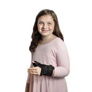 brace direct pediatric thumb spica- wrist and thumb splint for kids wrist immobilization, sprains, tendonitis, carpal tunnel, juvenile arthritis, and more- left or right