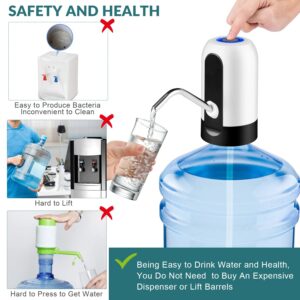 5 Gallon Water Dispenser, LONEASY Portable USB Charging Electric Drinking Water Pump for 5 Gallon Bottle, Automatic Water Jug Dispenser Water Bottle Pump for Home Kitchen Office Camping