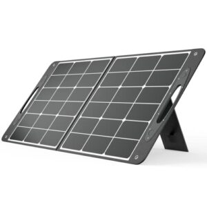 yolaness portable solar panel for power station, 100w/20v foldable solar panel charger with adjustable kickstand and usb outputs for camping