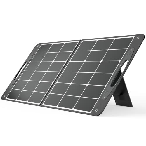 YOLANESS Portable Solar Panel for Power Station, 100W/20V Foldable Solar Panel Charger with Adjustable Kickstand and USB Outputs for Camping