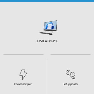 HP All-in-One Bundle PC, 27" FHD Micro-Edge Display, 12th Generation Intel Core i7 Processor, Iris X Graphics, 12 GB RAM, 256 GB SSD+1 TB, Windows 11 Pro OS, Wi-Fi (27-cb1072, 2022)