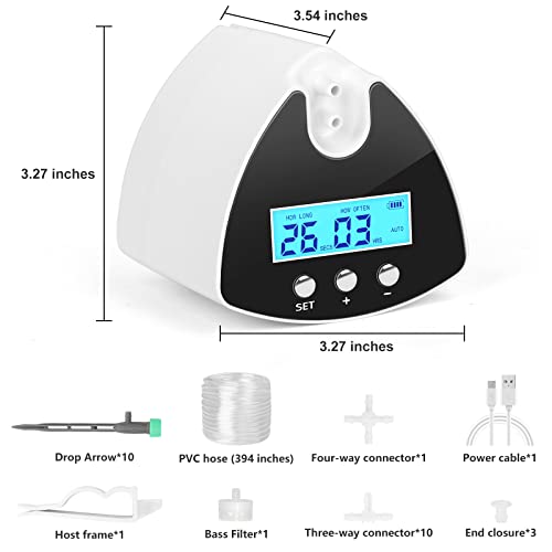 DAOTAILI Automatic Watering System Plant Watering System Plant Waterering Indoor Programmable Water Timer with Drip Irrigation Kit 1/4 Inch DIY Irrigation Tubing and 5V USB Power