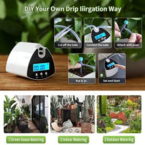 DAOTAILI Automatic Watering System Plant Watering System Plant Waterering Indoor Programmable Water Timer with Drip Irrigation Kit 1/4 Inch DIY Irrigation Tubing and 5V USB Power