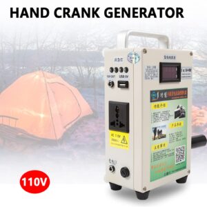 Portable Generator Hand Crank Generator Charger Portable Emergency Power for Travel Camping, Manual Crank Generator USB Charging Generator (110V 120W)