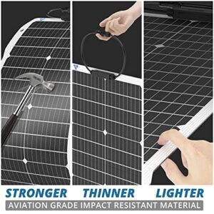 Voltset 200 Watt Flexible Solar Panel, 2 x 100W 12V ETFE Monocrystalline Panel Bendable Solar Panel, Lightweight Solar Panel Charger for RV Car Van Marine Tent Camping