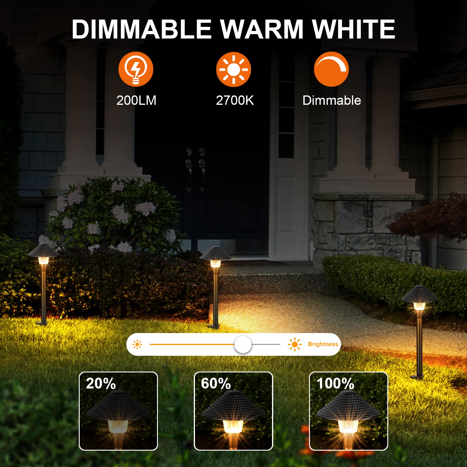 XMCOSY+ Low Voltage Landscape Lights, 200LM Smart LED Pathway Lights with APP Control, Adjustable Warm White&RGB, Compatible with Alexa, 12V 6W Outdoor Landscape Lighting for Garden Path Lawn (6 Pack)