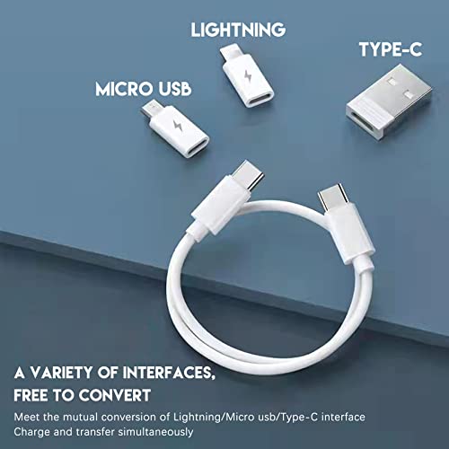 MAOPING USB Adapter Cable Conversion Storage Box, Multi-Type Charging Line Convertor Lightning Type C Micro Data Transfer Tool (White)