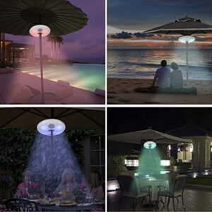 Patio Umbrella Light with Bluetooth Speaker 4 Colours RGB Rechargeable LED Outdoor Patio Lights Cordless Umbrella Pole Lights for Patio Umbrellas, Camping Tents or Outdoor Use