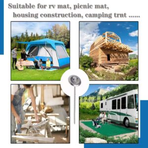 Uitose 14 Count Outdoor Rv Rug Stakes, Stainless Steel Spira Patio Mats Stakes, Used for Fixing Rugs, Tents, Tarps, and RV Mats，Rv Camping Accessories for Outside,Camper Must Haves