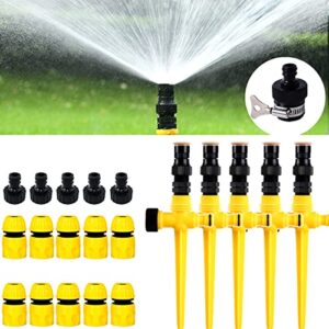 bonseor 360° rotation auto irrigation system garden lawn sprinkler patio, garden sprinkler lawn sprinkler, 90°/180°/360°, adjustable at will for outdoor grass garden yard lawns (5 pcs)