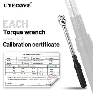 UYECOVE 1/2-Inch Drive Click Torque Wrench, Dual-Direction Click Professional, 10-160FT-LB/13.6-217Nm, Dual Range Scales Graduated in FT.LB and N.M