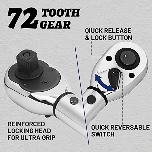 UYECOVE 1/2-Inch Drive Click Torque Wrench, Dual-Direction Click Professional, 10-160FT-LB/13.6-217Nm, Dual Range Scales Graduated in FT.LB and N.M