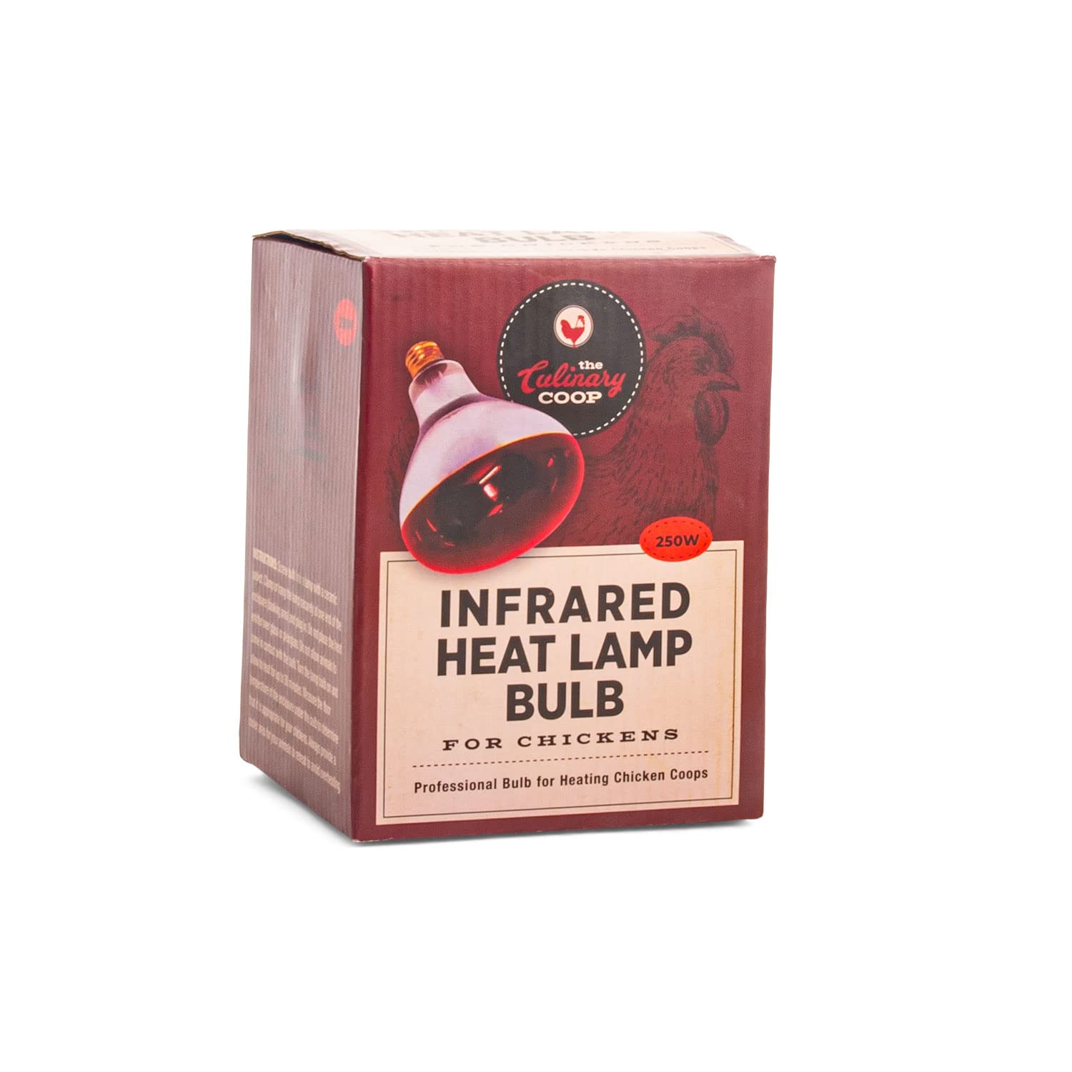 Culinary Coop Infrared Heat Lamp for Chicken Coop or Outdoor Animals - 250 Watt