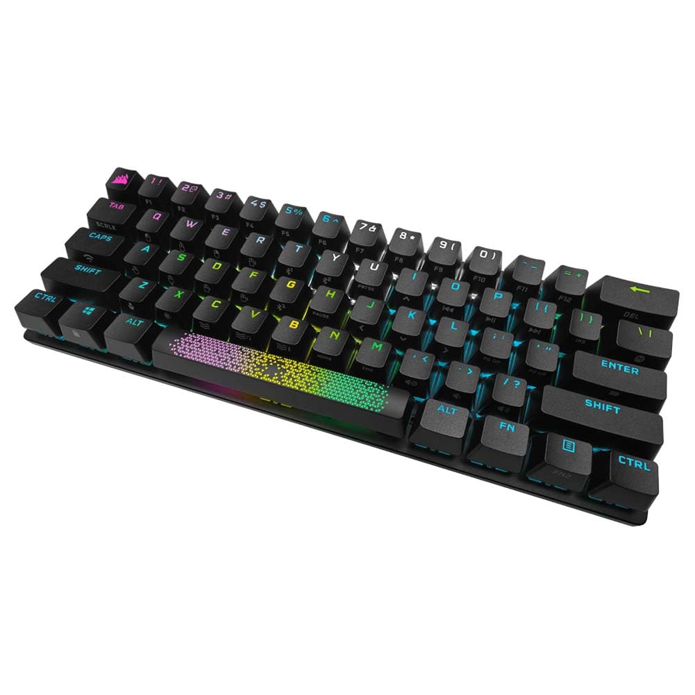 Corsair K70 PRO MINI WIRELESS RGB 60% Mechanical Gaming Keyboard (Fastest Sub-1ms, Swappable CHERRY MX Speed Keyswitches, Aluminum Frame, PBT Double-Shot Keycaps) QWERTY, NA Layout - Black