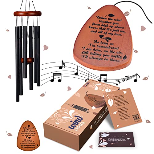 Uomey Memorial Wind Chimes for Loss of Loved One in Memory with Relaxing Tones - Sympathy Gifts Wind Chimes for Outside - Weather Resistant Memorial Gifts for Mother and Father Loss - 32"