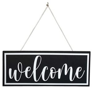 Black Welcome Sign for Front Door Modern Home Decor Front Door Wreath Front Porch Decor Modern Decor Porch Decorations Outdoor Welcome Door Sign Door Decor