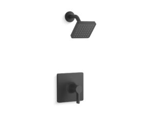 kohler ts28128-4g-bl venza rite-temp shower trim set, single-function showerhead and faceplate set, 1.75 gpm, matte black