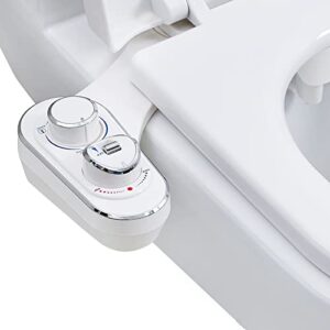 foofoo bidet attachment for toilet self cleaning dual nozzle sprays hot & cold water – non electric fresh water sprayer