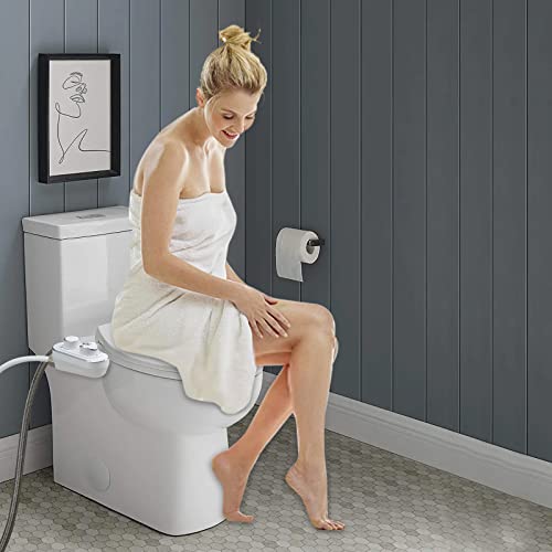 FOOFOO Bidet Attachment for Toilet Self Cleaning Dual Nozzle Sprays Hot & Cold Water – Non Electric Fresh Water Sprayer