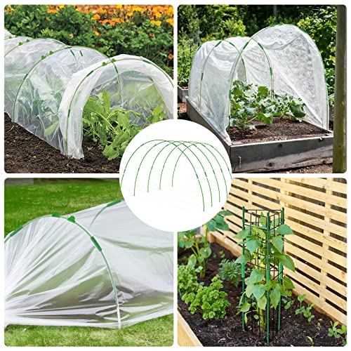 60Pcs Greenhouse Hoops for Raised Garden Beds 4ft Wide Grow Tunnel Up to 12 Sets for Row Cover DIY Garden Hoop Plant Support Garden Stakes for Plants Fruits Vegetables