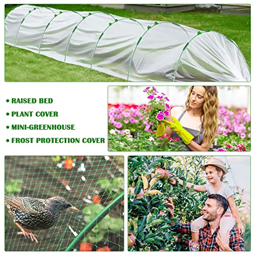 60Pcs Greenhouse Hoops for Raised Garden Beds 4ft Wide Grow Tunnel Up to 12 Sets for Row Cover DIY Garden Hoop Plant Support Garden Stakes for Plants Fruits Vegetables