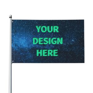 custom flag 3x5 ft customized flags banners - personalize print your own logo/design/words/text - vivid color, canvas header and double stitched - brass grommets - single sided